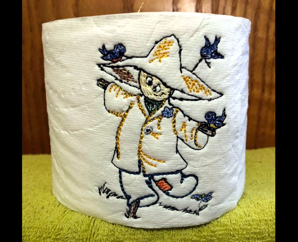 Scarecrow Toilet Paper Design Machine Embroidery Pattern