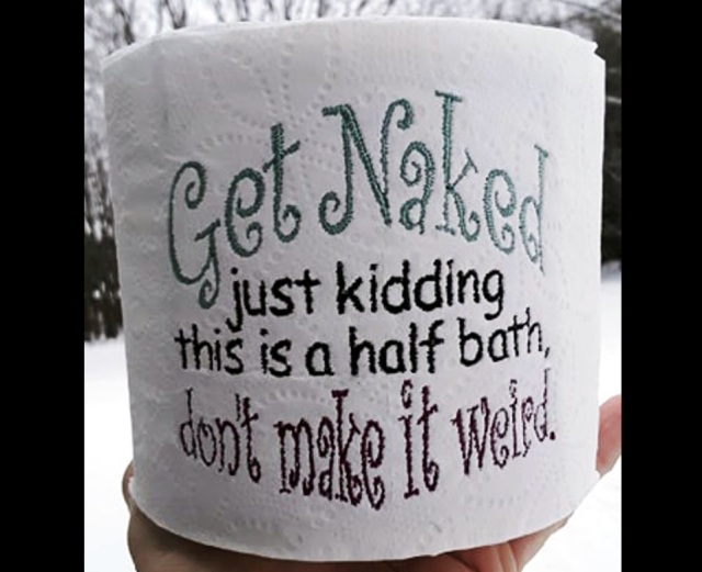 Get Naked - Toilet Paper Design - Machine Embroidery Pattern