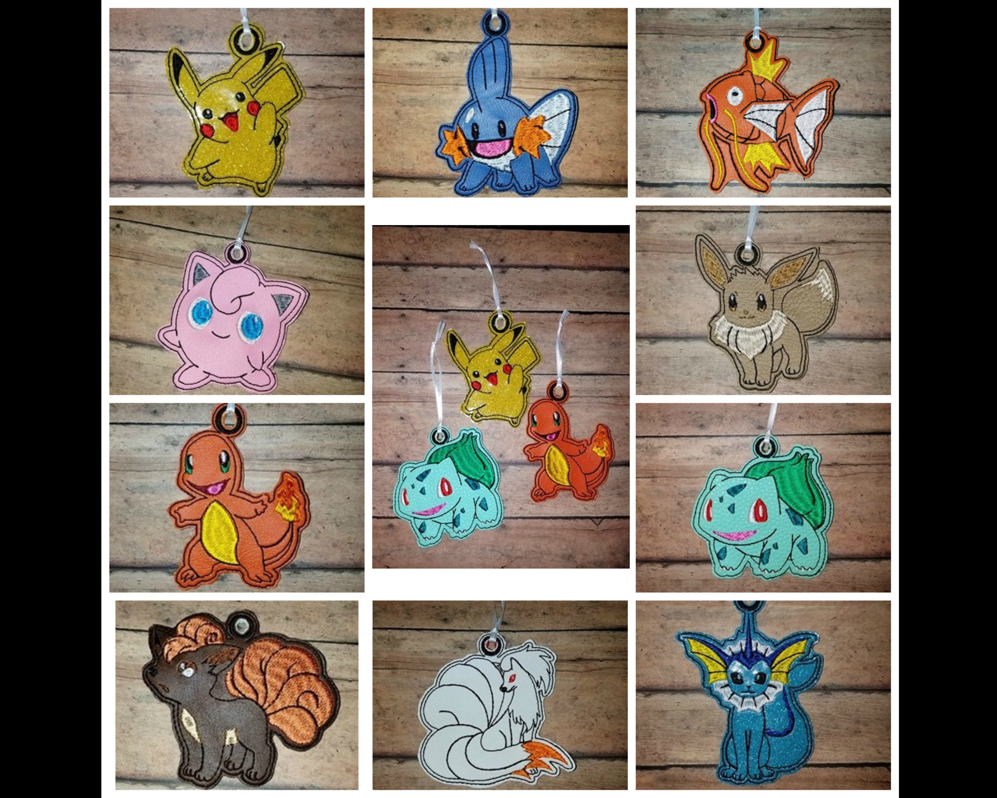 Pokemon Ornaments Set of 10 Machine Embroidery Pattern
